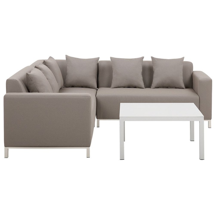 Set coltar pentru gradina cu 5 locuri Belize Dreapta Modular Bej