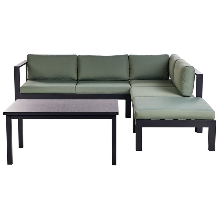 Set coltar pentru gradina cu 5 locuri Messina Stanga Metal Verde