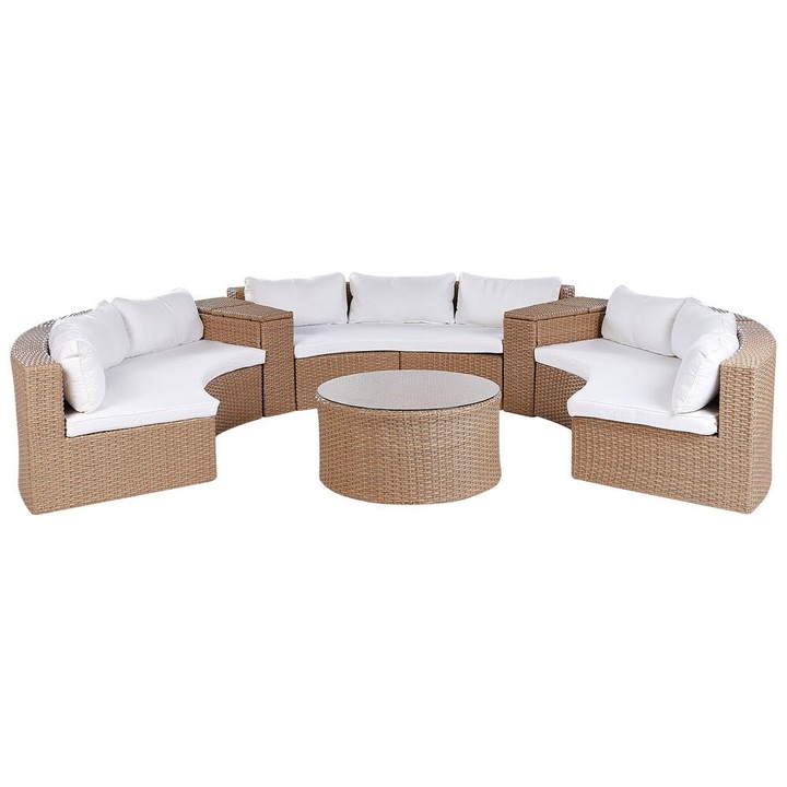 Set lounge pentru gradina cu 9 locuri Severo Ratan sintetic Nisipiu