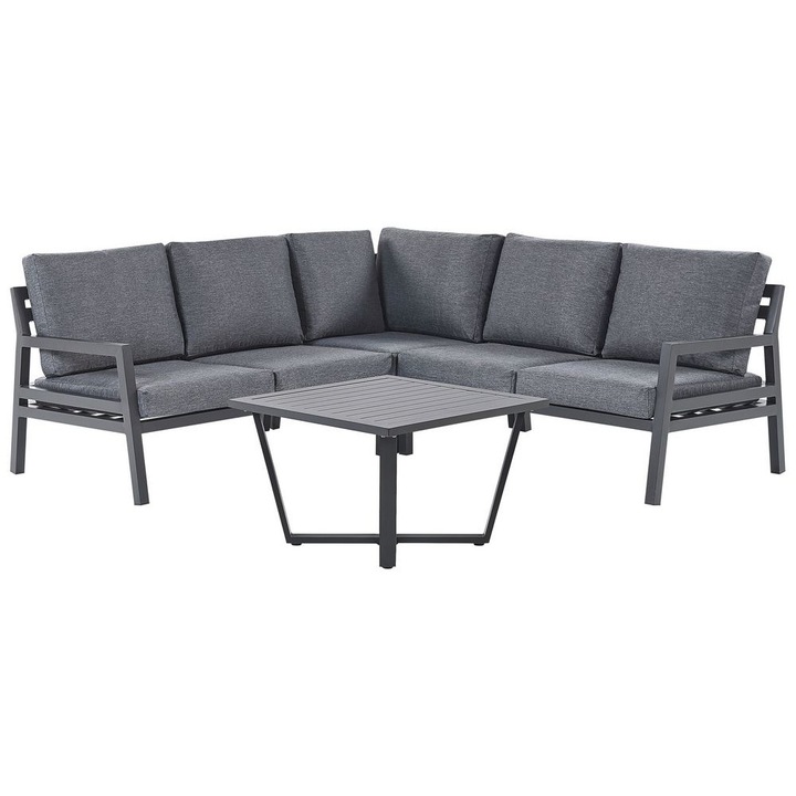 Set coltar pentru gradina cu 5 locuri Vizzini Metal Gri