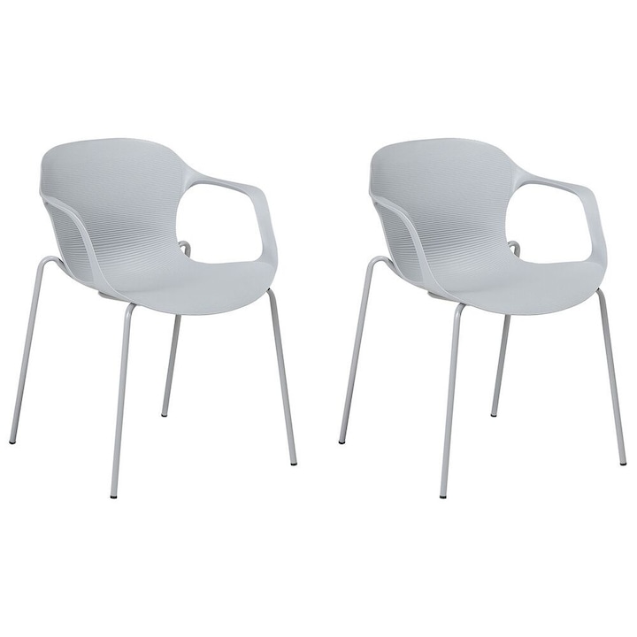 Set de 2 scaune dining Elbert Gri deschis