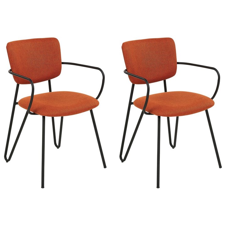 Set de 2 scaune dining Elko Portocaliu