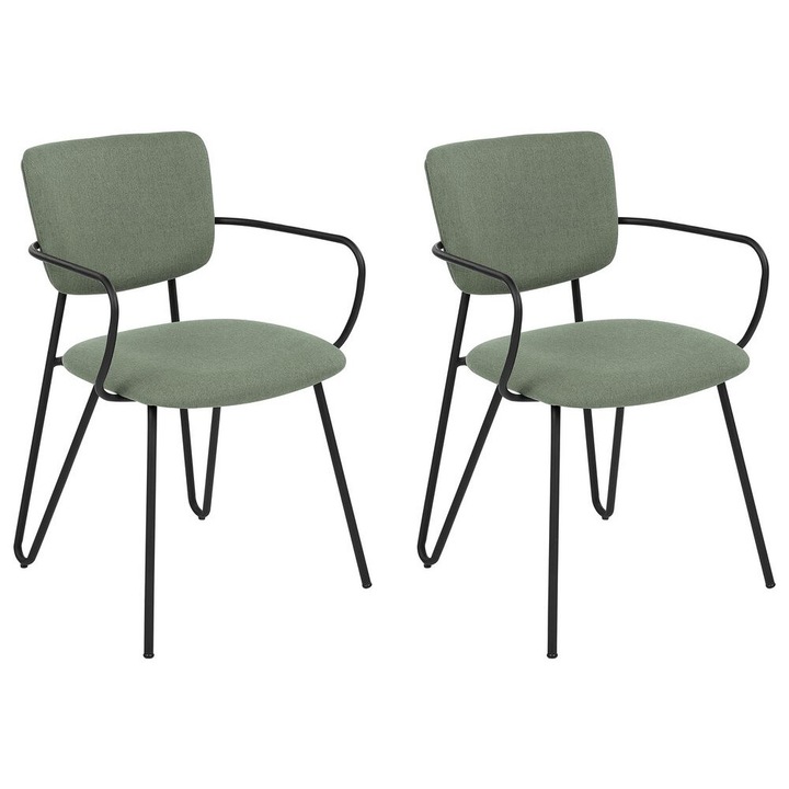 Set de 2 scaune dining Elko Verde inchis