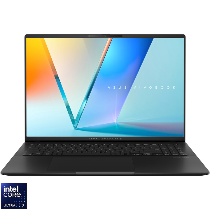 Лаптоп ASUS Vivobook S16 S5606CA, Intel® Core™ Ultra 7 255H, 16'', 3K, OLED, 120Hz, 32GB LPDDR5X RAM, 1TB SSD, Intel® Arc™ Graphics, Windows 11 Pro, Neutral Black