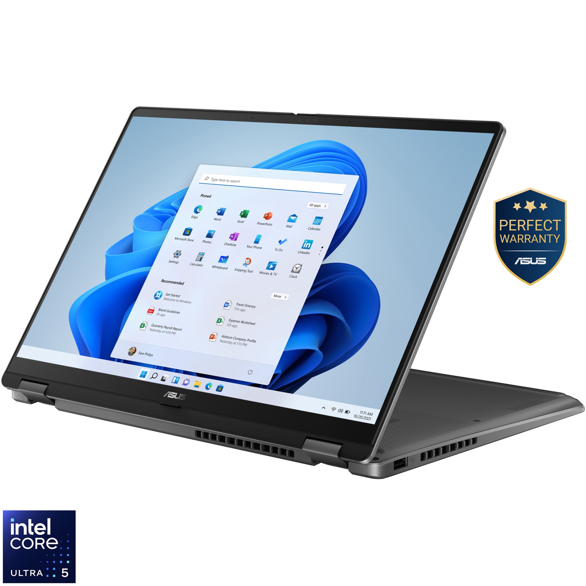Laptop ASUS Vivobook 14 Flip TP3407SA cu procesor Intel® Core™ Ultra 5 Processor 226V pana la 4.5GHz, 14'', WUXGA, OLED, Touch, 16GB LPDDR5x RAM, 1TB SSD, Intel® Arc™ Graphics, Win