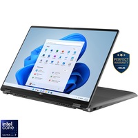 Laptop ASUS Vivobook 16 Flip TP3607SA cu procesor Intel Core Ultra 7 258V pana la 4.8 GHz, 16'', 3K, OLED, 120Hz, Touch, 32GB LPDDR5X RAM, 1TB SSD, Intel Arc Graphics, Windows 11 Pro, Matte Gray
