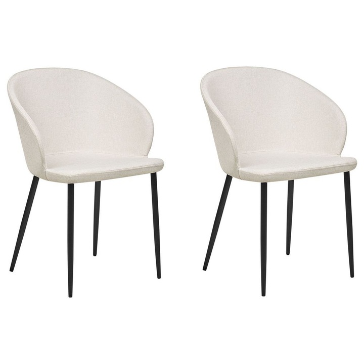 Set de 2 scaune dining Mason Bej deschis