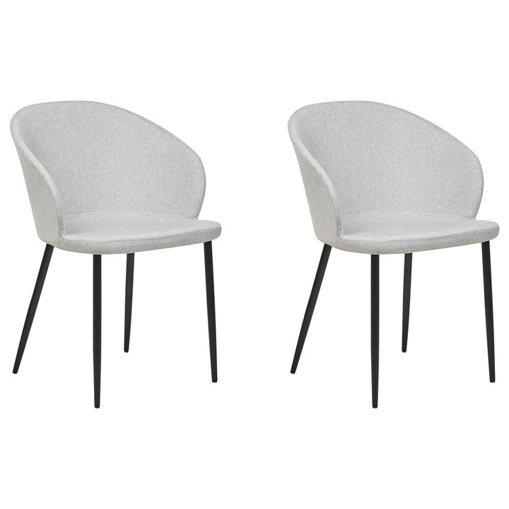 Set de 2 scaune dining Mason Gri deschis