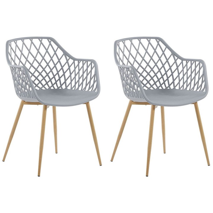 Set de 2 scaune dining Nashua Gri deschis