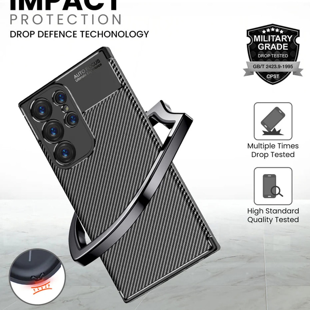 Husa pentru Samsung Galaxy S25 Ultra - Techsuit CarbonFiber - Black