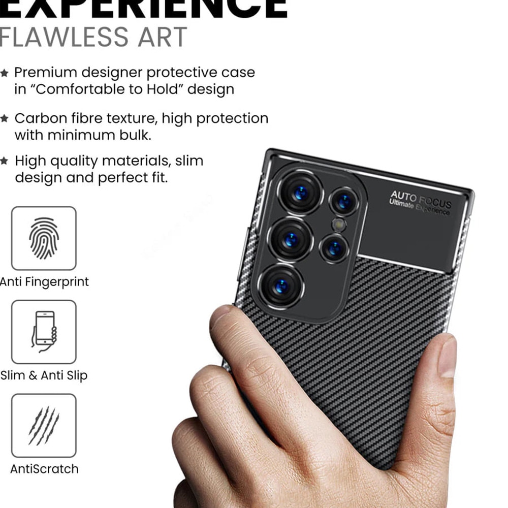 Husa pentru Samsung Galaxy S25 Ultra - Techsuit CarbonFiber - Black