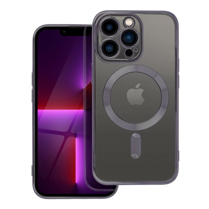 Калъф за Apple iPhone 15 Pro Max, BestCase® Electro Mag Cover, Технология MagSafe, Защита на камерата, Прозрачно черно