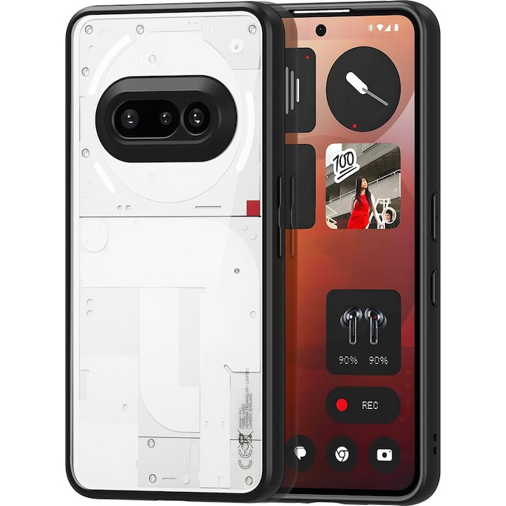 Калъф Dux Ducis Aimo за Nothing Phone 3a, прозрачни с черна рамка