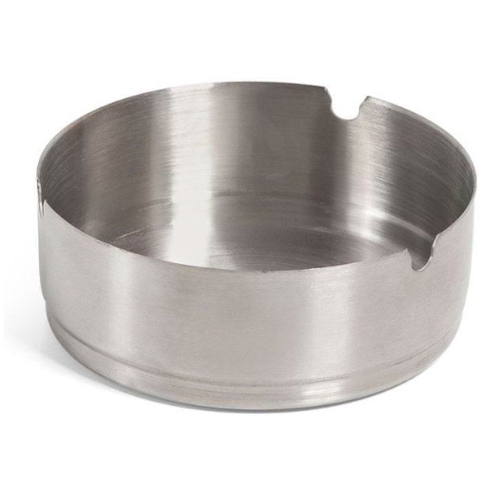 Kerek fém hamutartó ezüst 10cm