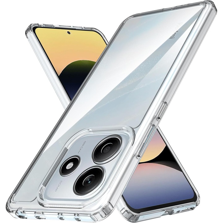 Силиконов калъф BestCase за Xiaomi Redmi Note 14 4G, Air-Cushion Technology, 1.5MM Anti Shock, Transparent