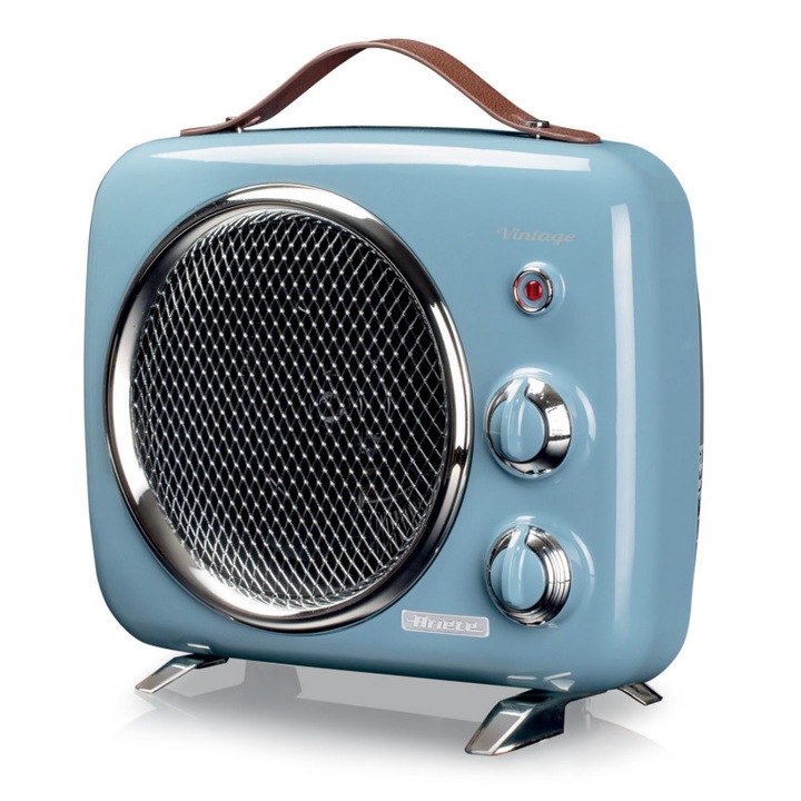 Aeroterma Ariete VINTAGE 0808/05, 2000W, 2 trepte, Indicator de putere, Temperatura reglabila, Albastru