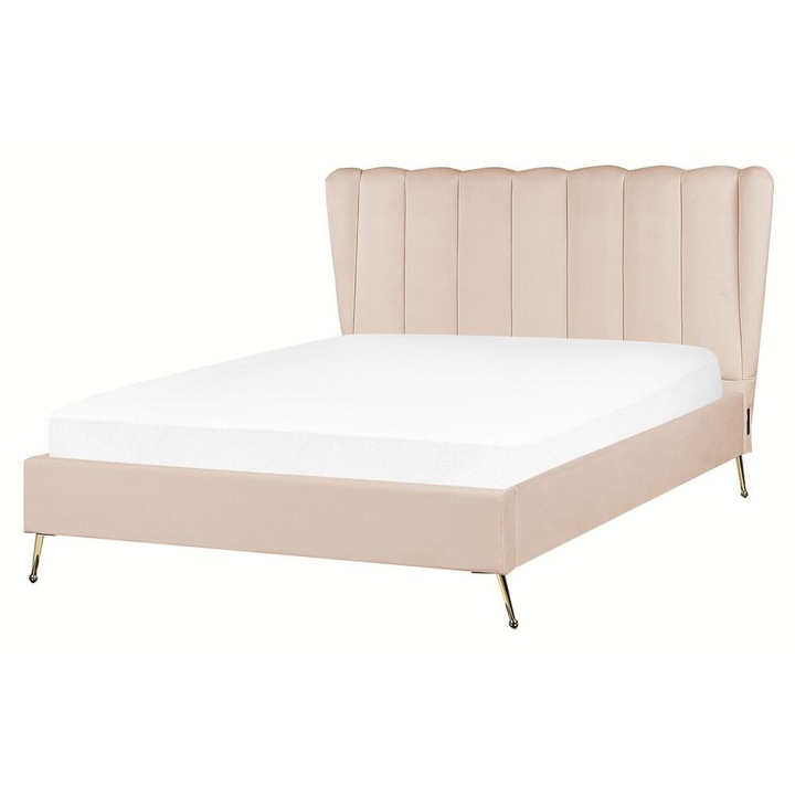 Pat cu lamele Catifea Miribel 140 x 200 cm Bej