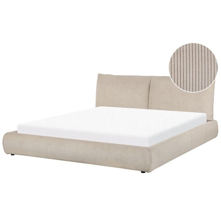 Pat cu lamele Velur Vinay 180 x 200 cm Taupe