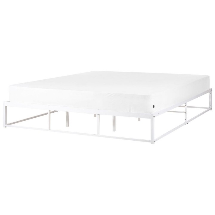 Pat cu lamele Metal Viry 180 x 200 cm Alb