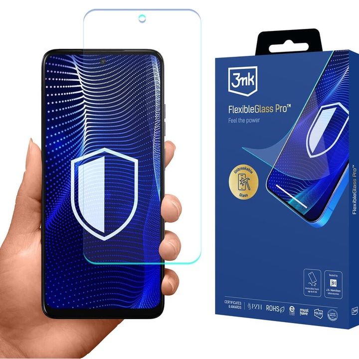Sticla 3mk FlexibleGlass Pro pentru Motorola Moto E15, transparenta