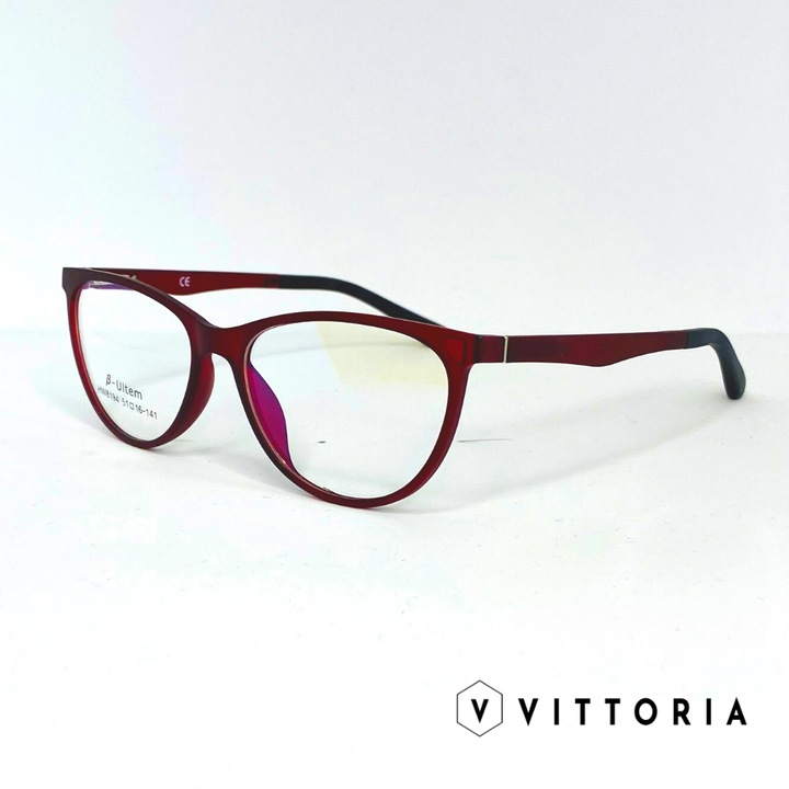 Rame ochelari femei, VITTORIA, Ultem, Ultra rezistente si usoare, model Kara, Burgundy