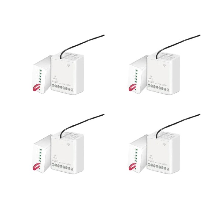 Set 4 Module Relay Zigbee, Capacitate Incarcare 10A, 100-250V, 49.3x46x24mm