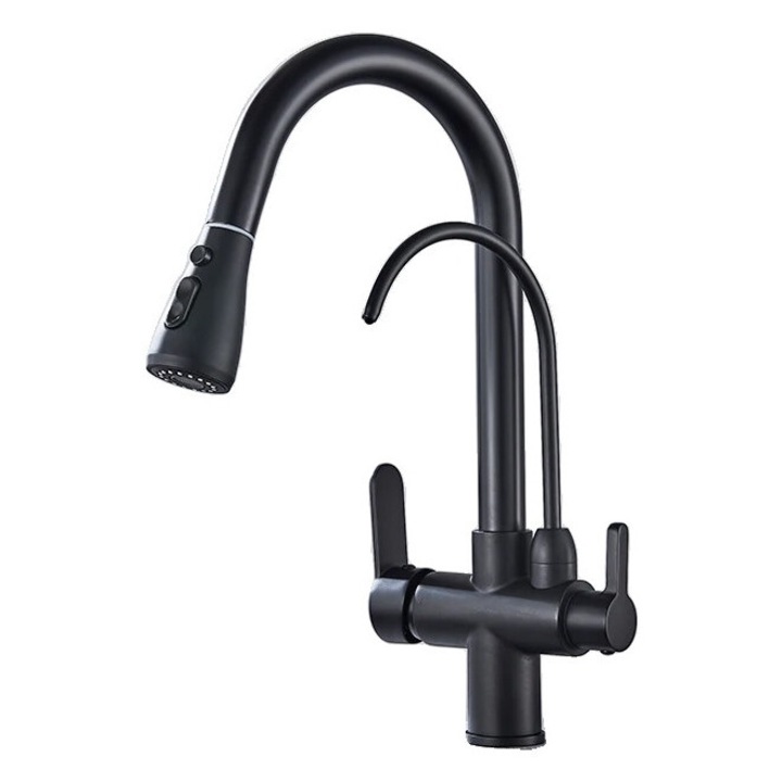 OEM Konyhai csaptelep, szűrt víz funkció, matt fekete, munkalapra szerelhető
