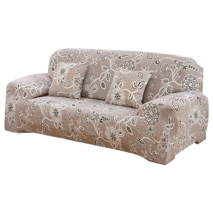 Husa pentru canapea, AMRINUGL, Floral, 100x100cm, Elastica, Antiderapanta, Rezistenta la Cute