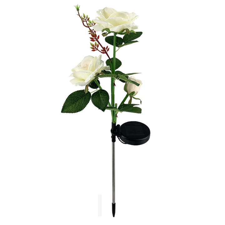 Lampa solara de gradina YANYXR 3 capete alb 37x12x6cm set 2 buc