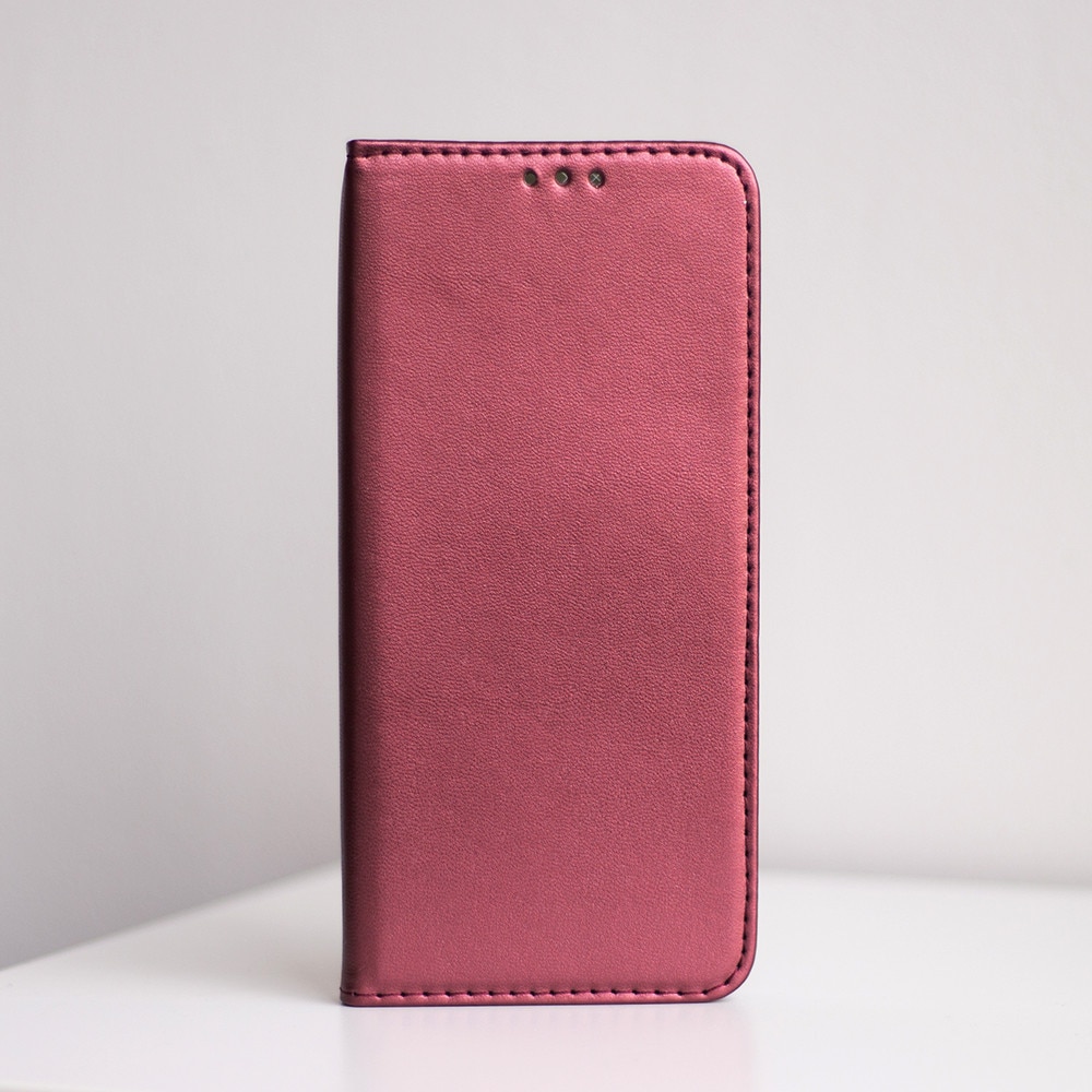 Husa tip carte compatibila cu Oppo Reno 14 FS/ Reno14 F, G-Tech Flip Book, inchidere magnetica, buzunar card, premium stand, Visiniu