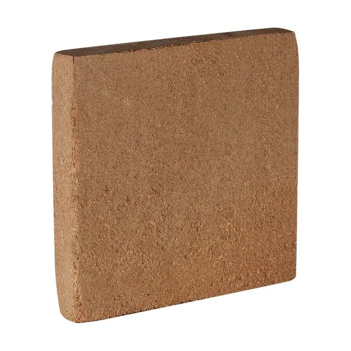 Kókusztömb 100g, bio kókuszrost, 10x10x1,5cm, barna