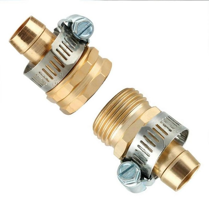 Set conector furtun gradina YANYXR aluminiu 8x3x1.6cm argintiu