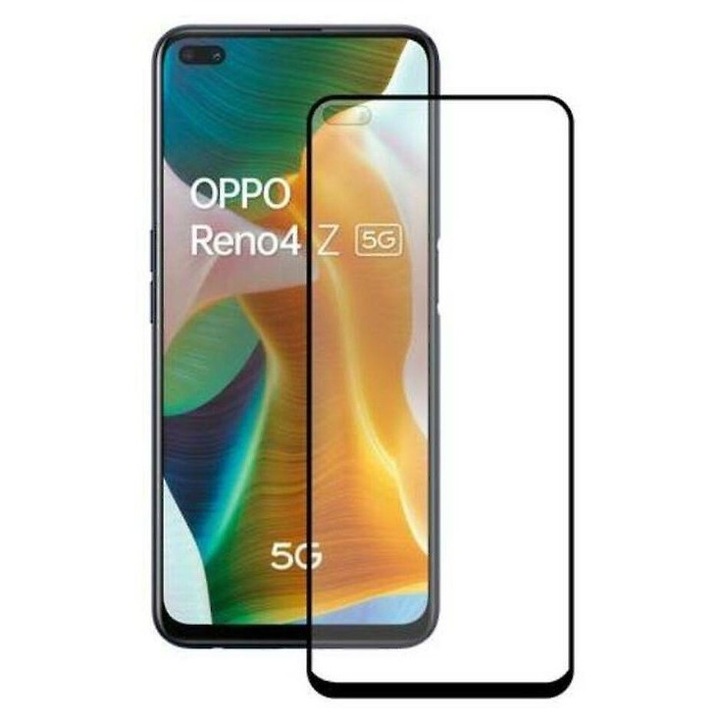 Folie sticlă securizată Toolsy, AntiShock, negru, compatibilă cu Oppo Reno 4Z 5G