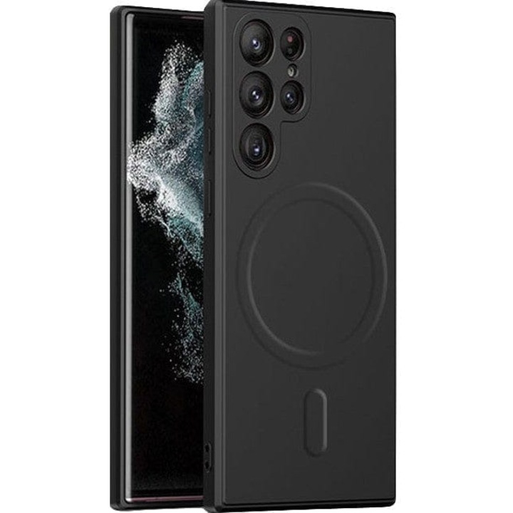 Husa compatibila cu Samsung S21Ultra, Tehnologie Magsafe, cu protectie de camera, Negru
