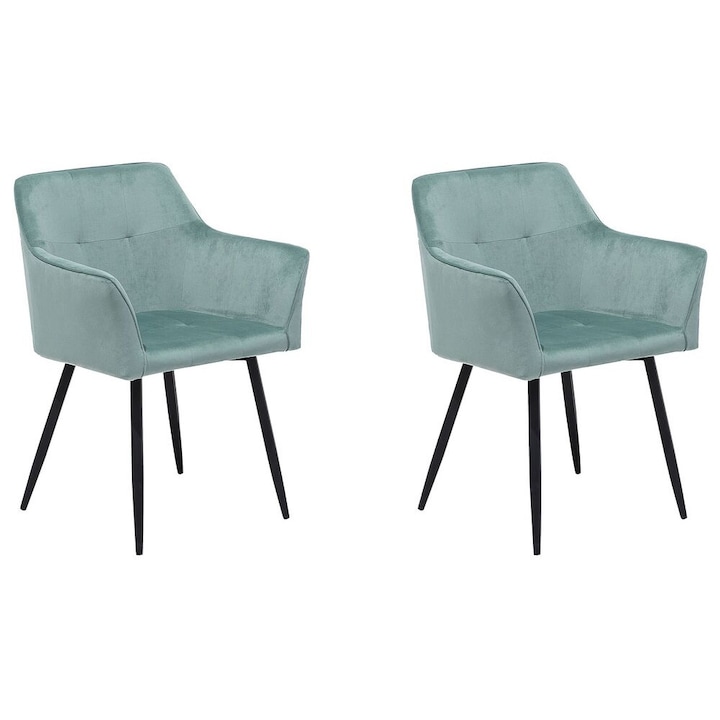 Set de 2 scaune dining Jasmin Catifea Verde menta