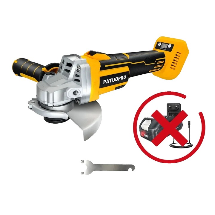 Polizor unghiular 125mm, motor fara perii, control viteza variabil, fara baterie, priza EU