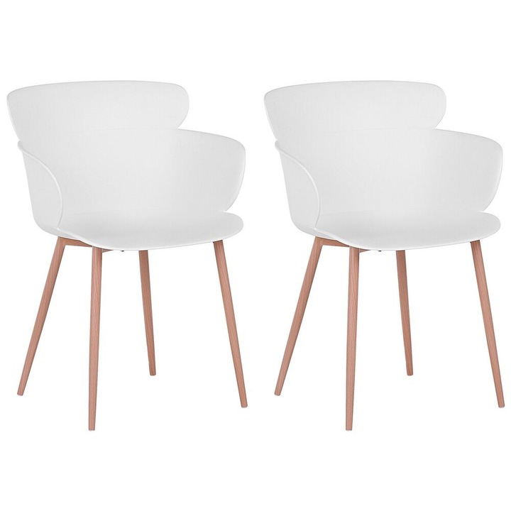 Set de 2 scaune dining Sumkley Alb