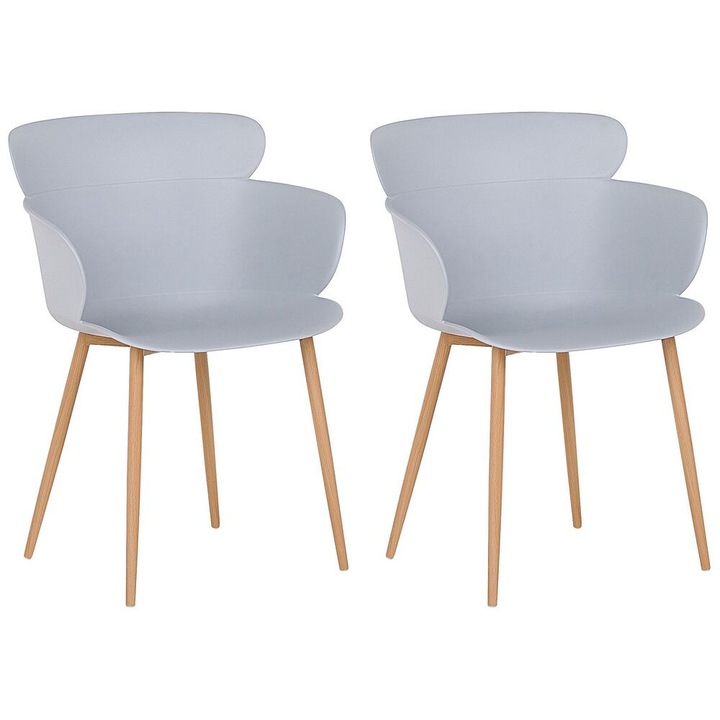 Set de 2 scaune dining Sumkley Gri deschis