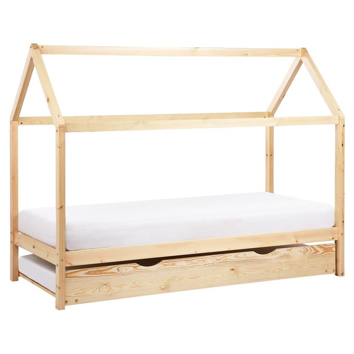 Pat extensibil pentru copii Lemn de pin Crillon 90 x 200 cm Maro deschis