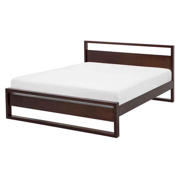 Pat cu lamele Lemn Giulia 140 x 200 cm Maro inchis