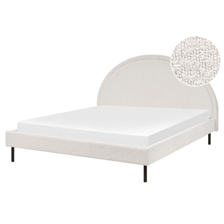 Pat cu lamele Boucle Margut 160 x 200 cm Alb