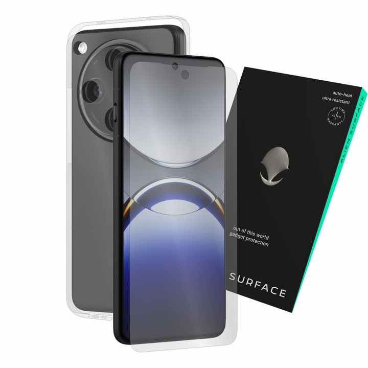 Védőfólia, kompatibilis az Oppo Find X8 Pro-val, képernyőborító, hátlap oldalakkal és kamerával, Alien Surface