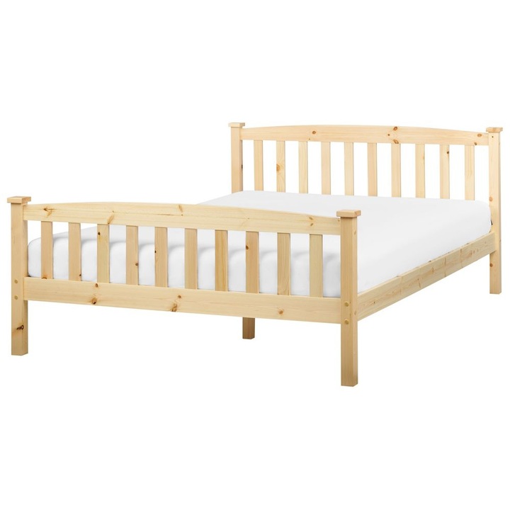 Pat cu lamele Lemn Giverny 140 x 200 cm Maro deschis