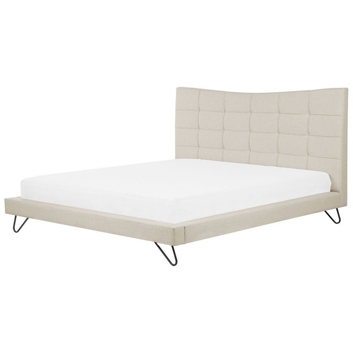 Pat cu lamele Lannion 180 x 200 cm Bej deschis