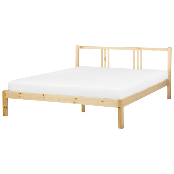 Pat cu lamele Lemn Vannes 160 x 200 cm Maro deschis