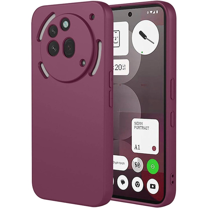 Case for Nothing Phone (3a) Pro Liquid Silicone тънък подплатен с микрофибърна защита срещу пръстови отпечатъци Бордо