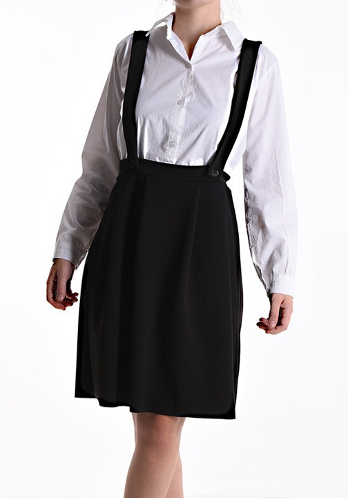Fusta scurta cu bretele neagra