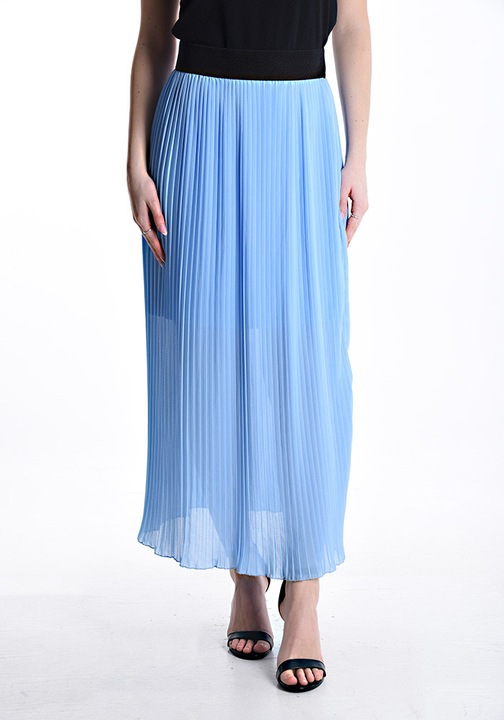 Fusta plisata lunga de vara, Albastru deschis, One Size