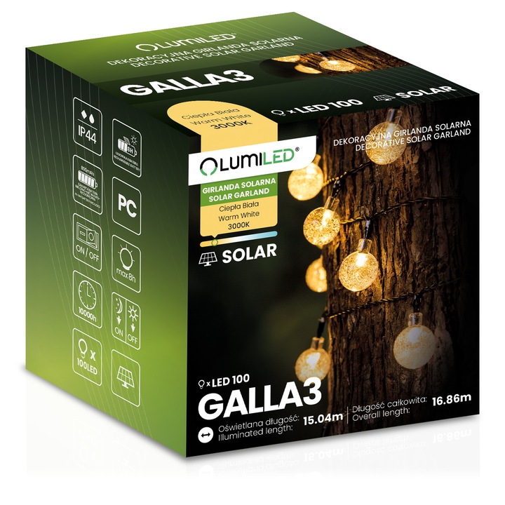 Ghirlanda solara, Lumiled, 16,86m, 3000K