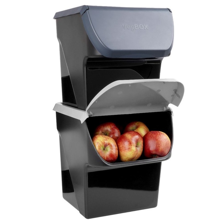 Set De Recipiente Pentru Legume Si Fructe, Vilde, 34 x 26 x 27.5 cm, Fabricate Din Material De Inalta Calitate, Potrivite Pentru Congelator (Pana La -25°C), Capac Cu Clapeta Deschisa, Posibilitate De Stocare Una Peste Alta, 2 Buc., Multicolor